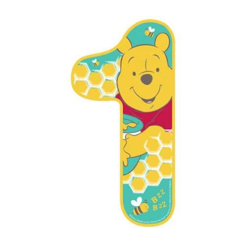 Winnie The Pooh Number 1 Edible Icing Image - Click Image to Close